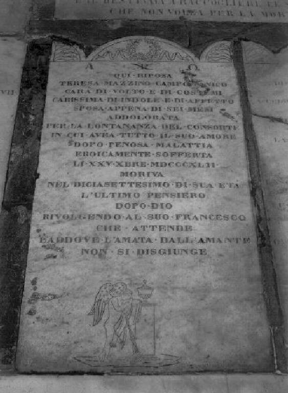 lapide tombale - bottega ligure (prima metà sec. XIX)