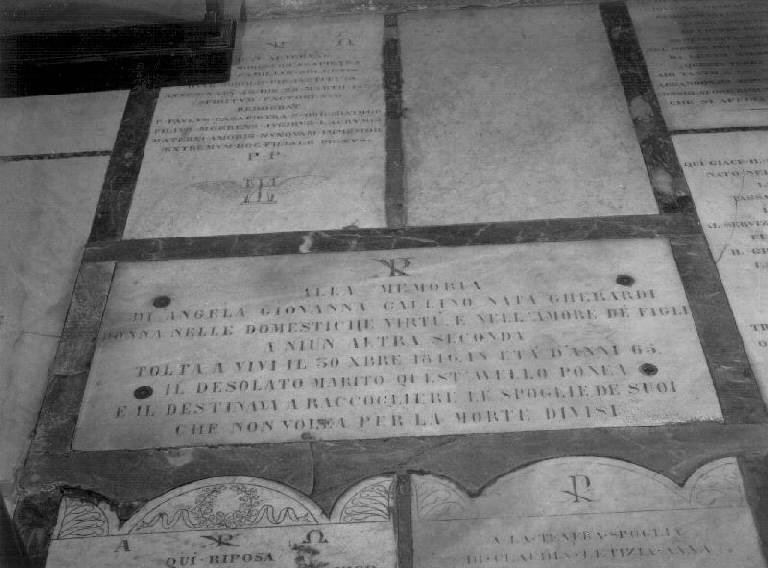 lapide tombale - bottega ligure (primo quarto sec. XIX)