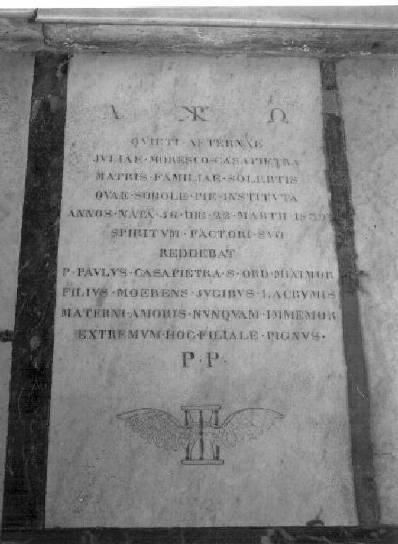 lapide tombale - bottega ligure (secondo quarto sec. XIX)