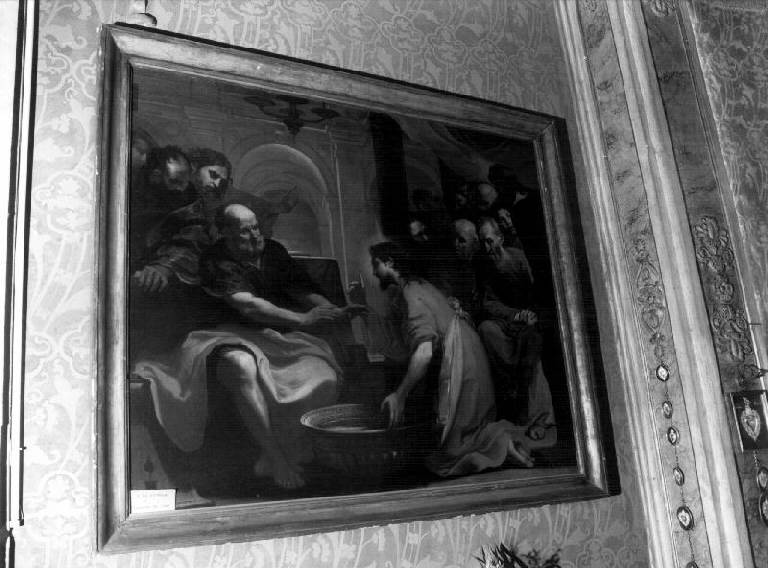 Cristo lava i piedi degli apostoli (dipinto) di De Ferrari Orazio (metà sec. XVII)