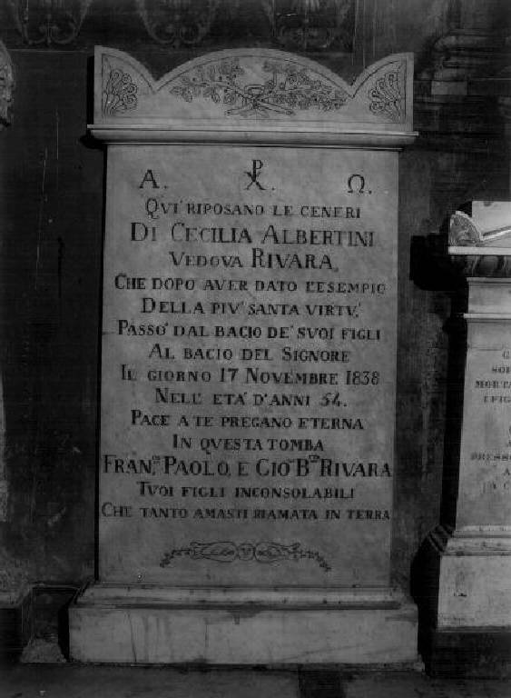 lapide tombale - bottega ligure (secondo quarto sec. XIX)