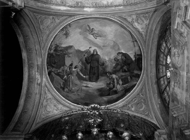 San Francesco da Paola fa scaturire l'acqua da una roccia (dipinto) di Danielli Michele Cesare (metà sec. XIX)
