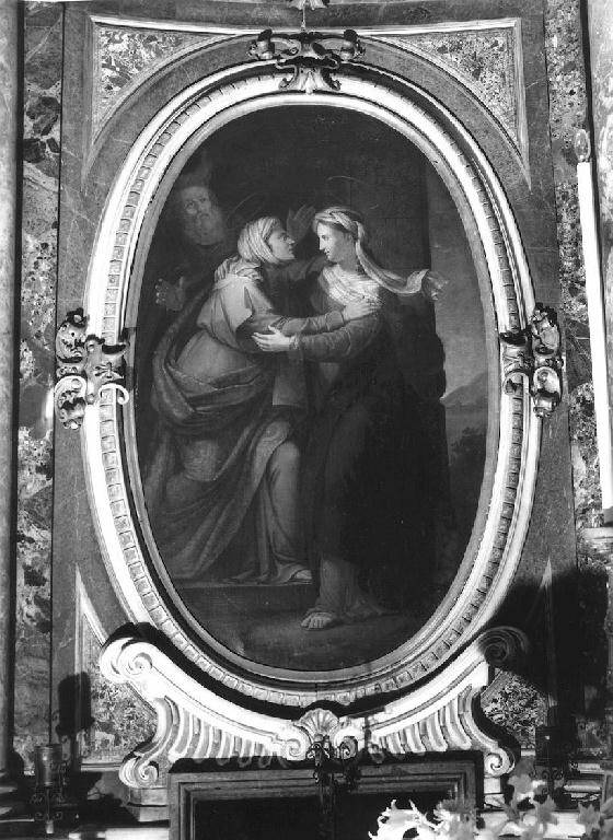 incontro tra Santa Elisabetta e la Madonna (dipinto) di Passano Giuseppe (primo quarto sec. XIX)