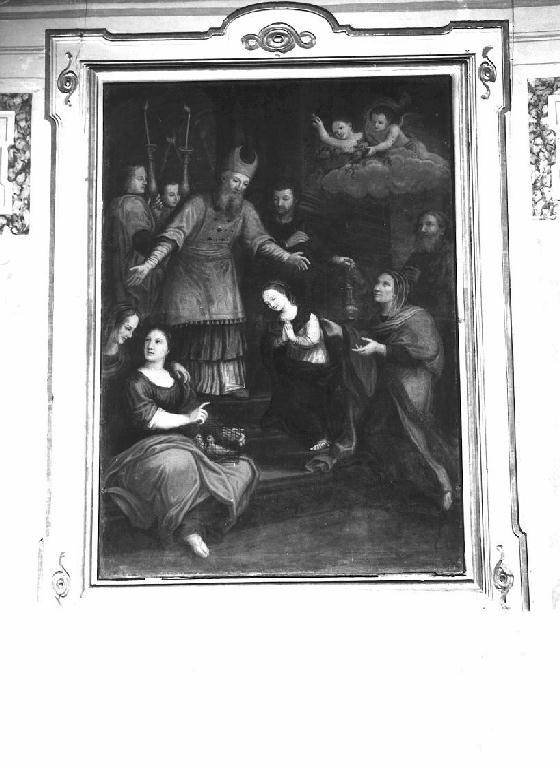 presentazione di Maria Vergine al tempio (dipinto) - ambito genovese (secc. XVII/ XVIII)