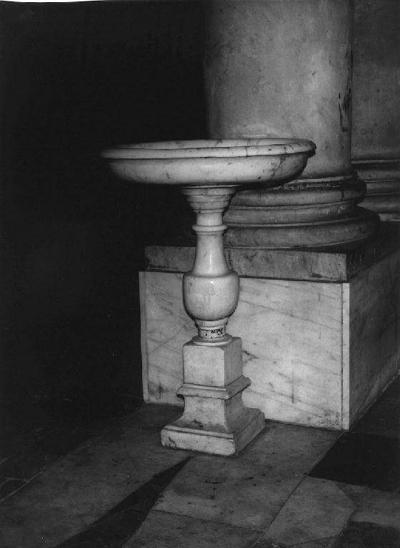 acquasantiera - a fusto - bottega ligure (metà sec. XVII)