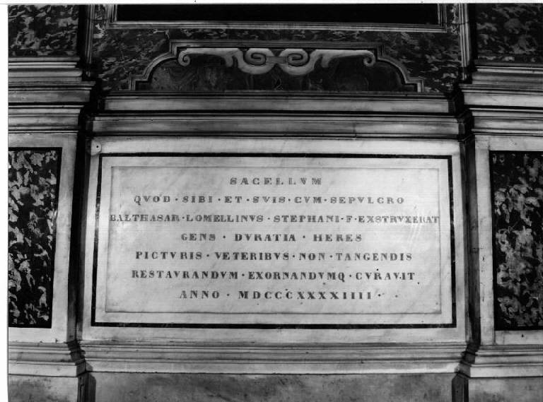 lapide, elemento d'insieme - bottega genovese (secondo quarto sec. XIX)