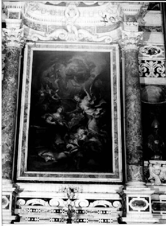 Annunciazione (pala d'altare, elemento d'insieme) di Piola Domenico (ultimo quarto sec. XVII)