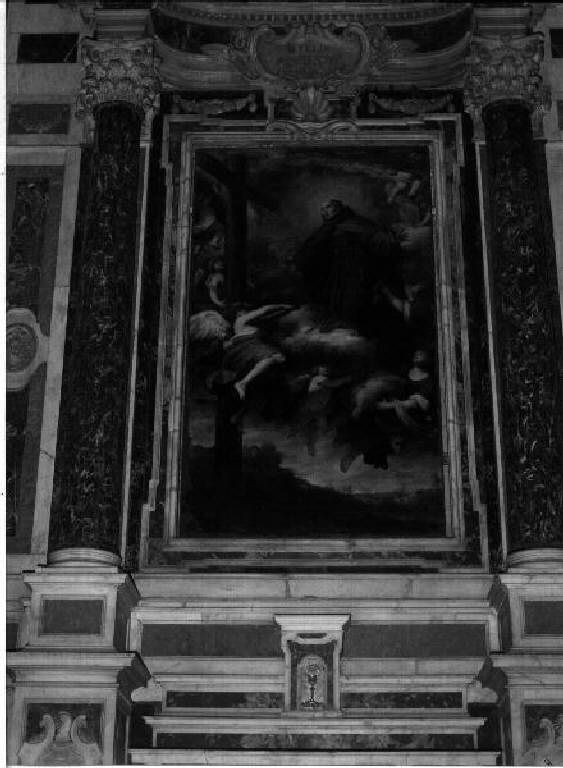 San Pietro d'Alcantara in contemplazione della croce (dipinto) di Carlone Giovanni Battista (terzo quarto sec. XVII)
