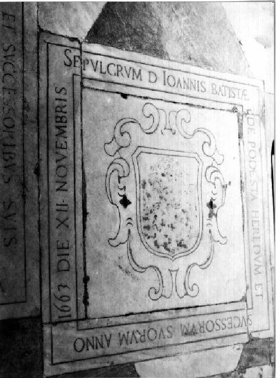 stemma (lapide tombale) - bottega genovese (terzo quarto sec. XVII)