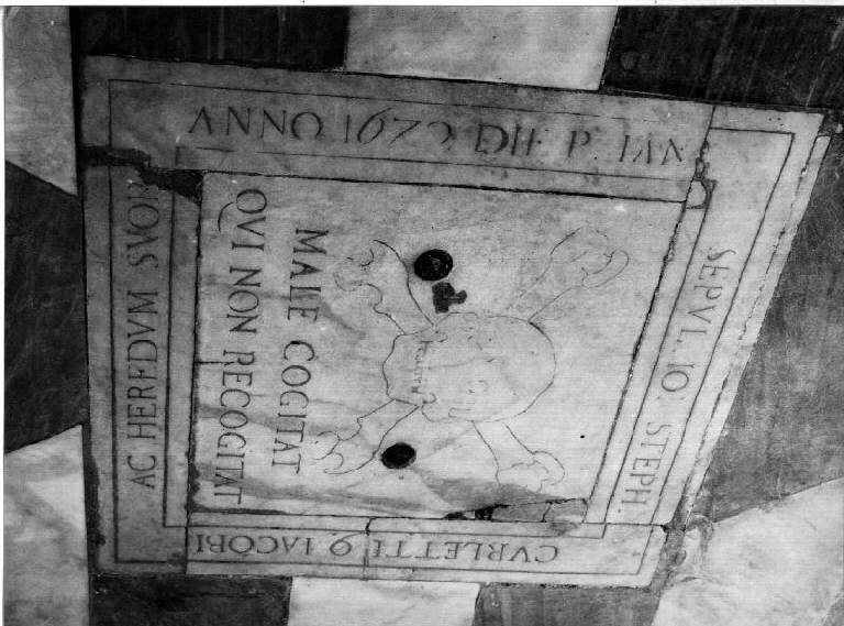 teschio (lapide tombale) - bottega genovese (terzo quarto sec. XVII)