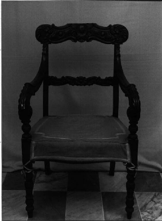 sedia - a braccioli - bottega genovese (secc. XIX/ XX)