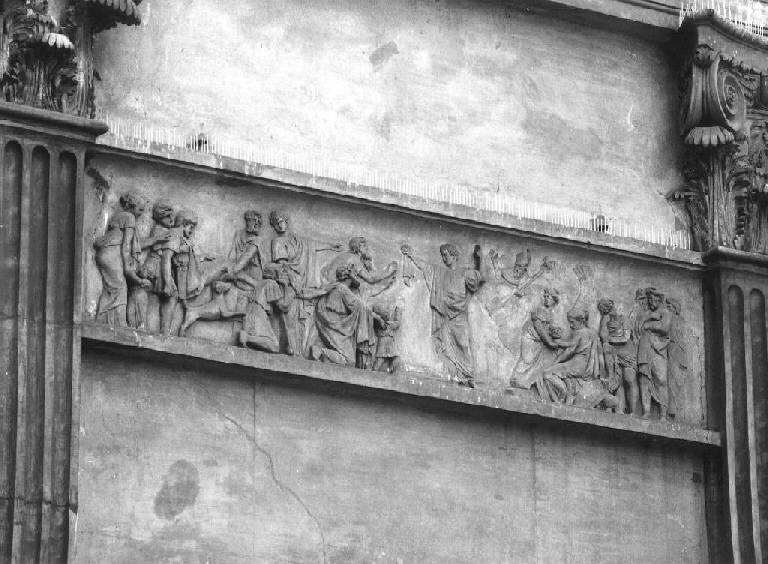 miracolo di San Siro (rilievo) di Traverso Nicolò Stefano (attribuito) (primo quarto sec. XIX)