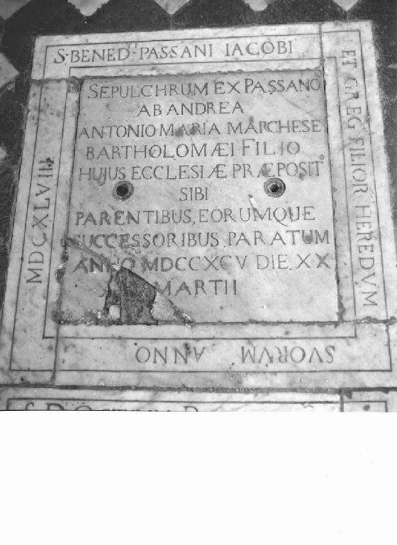 lastra tombale - PRODUZIONE LIGURE (metà sec. XVII)