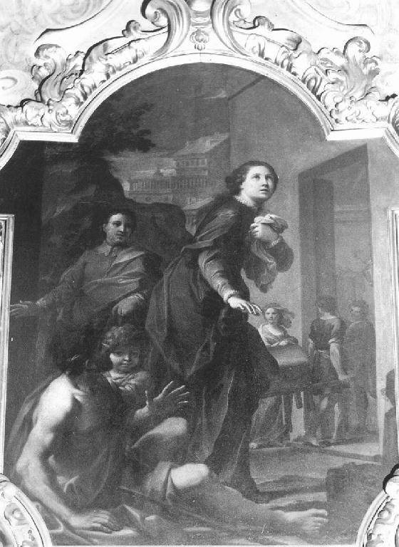Santa Caterina da Genova visita gli appestati (dipinto, ciclo) di Boni Giacomo Antonio (sec. XVIII)