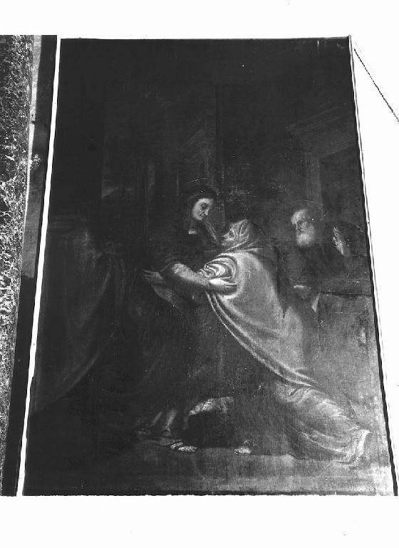 visitazione (dipinto, opera isolata) - ambito ligure (ultimo quarto sec. XVI)