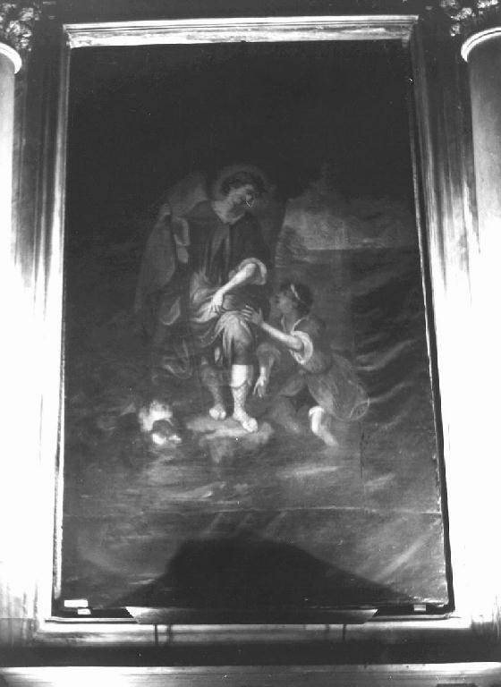 Tobia con il cane e l'angelo in viaggio (dipinto, opera isolata) - ambito ligure (sec. XVIII)