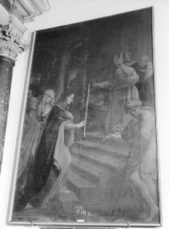 presentazione di Maria Vergine al tempio (dipinto, opera isolata) di Cambiaso Luca detto Luchetto (bottega) (seconda metà sec. XVI)