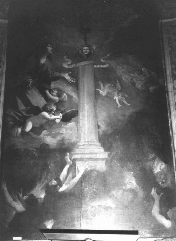 Vergine del Pilar intercede per le anime purganti (dipinto) di De Ferrari Giovanni Andrea (attribuito) (secondo quarto sec. XVII)