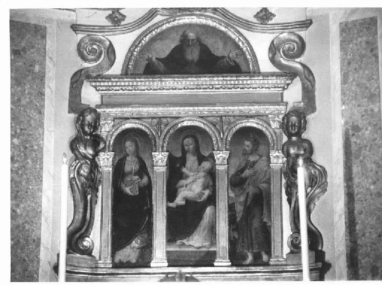 Madonna con Bambino tra santa Margherita e San Giuseppe/ Dio Padre (trittico) di Piaggio Teramo (prima metà sec. XVI)