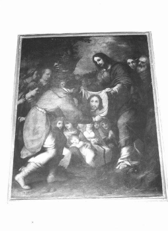 Cristo dona il Sacro Volto ad Anania (dipinto) di Paggi Giovanni Battista (fine sec. XVI)
