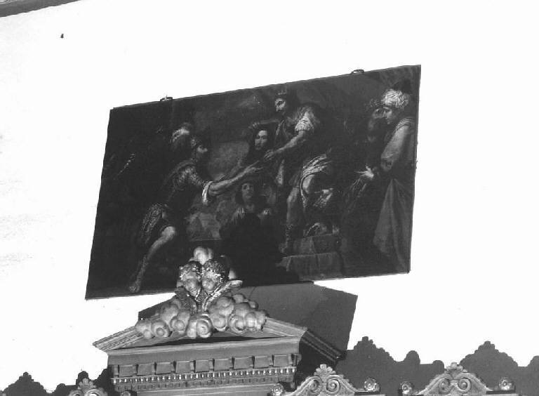 Giovanni V Paleologo consegna il Sacro Volto al Montaldo (dipinto) di Casone Giovanni Battista (seconda metà sec. XVII)