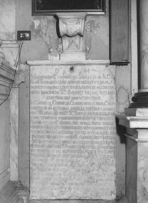 lapide commemorativa - bottega ligure (inizio sec. XVIII)