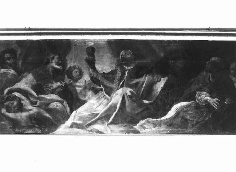 Santo vescovo e sant papa (dipinto, opera isolata) di Carlone Giovanni Andrea (attribuito) (ultimo quarto sec. XVII)