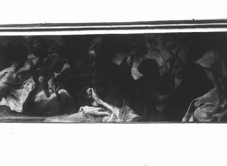 PAPA CARMELITANO CON FRATI E VESCOVI DELL'ORDINE (dipinto, opera isolata) di Carlone Giovanni Andrea (attribuito) (ultimo quarto sec. XVII)