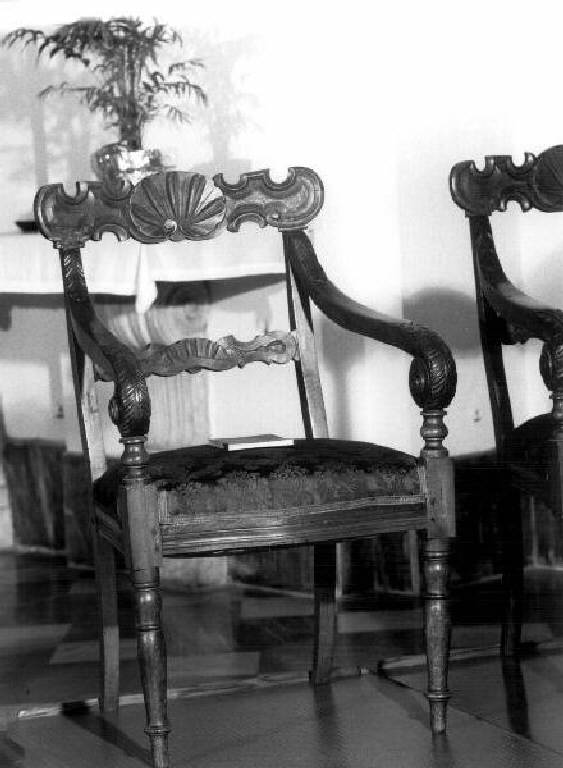 sedia - a braccioli - bottega genovese (secc. XIX/ XX)