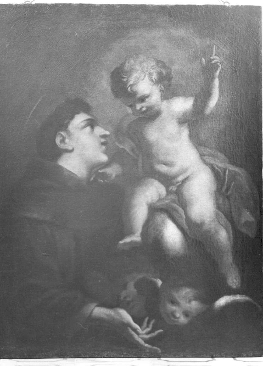 Sant'Antonio da Padova con il bambino (dipinto, opera isolata) di Piola Domenico (attribuito) (seconda metà sec. XVII)