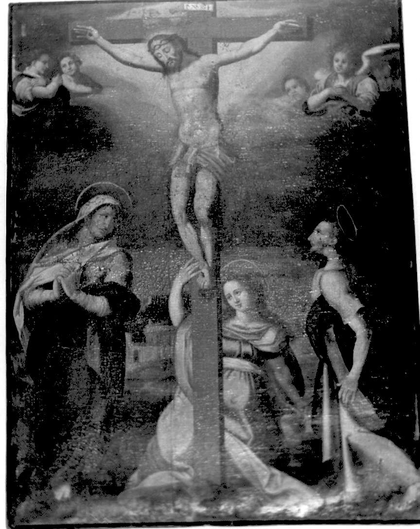 crocifissione di Cristo con la Madonna e santi (dipinto, opera isolata) - ambito italiano (secc. XVII/ XVIII)