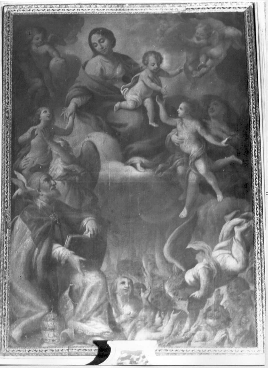 Madonna con Bambino, angeli e anime purganti (dipinto, opera isolata) - ambito toscano (sec. XVII)