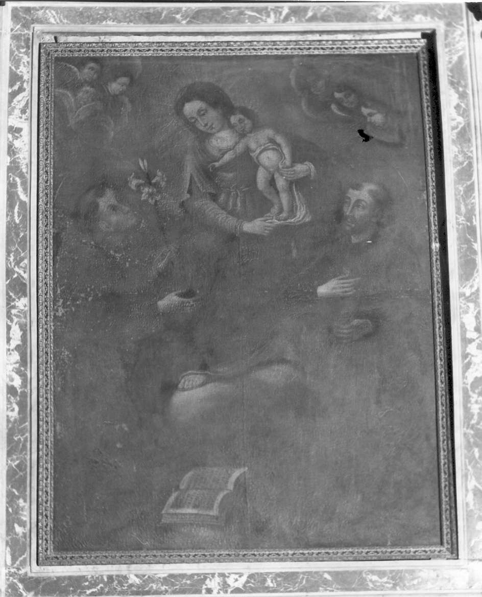 Madonna con Bambino tra angeli e Santi (dipinto, opera isolata) - ambito italiano (secc. XVII/ XVIII)