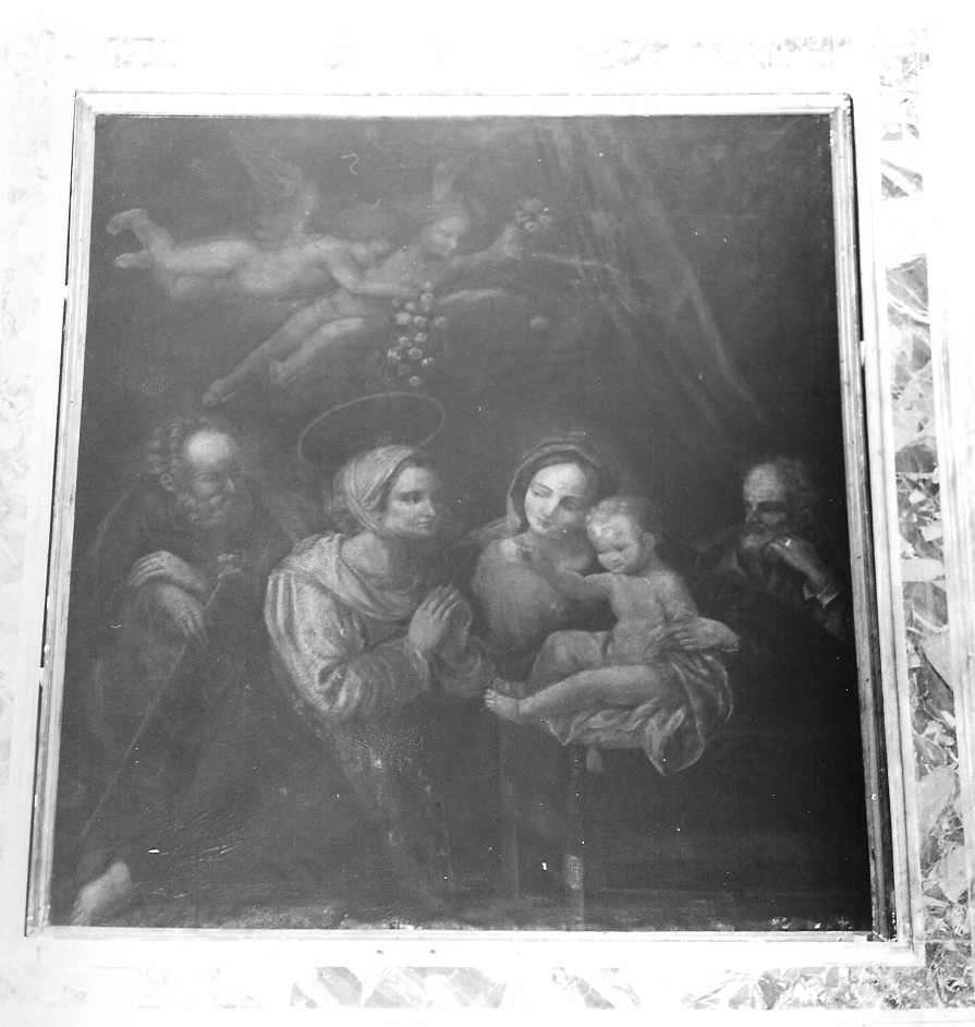 Sant'Anna con la Madonna Gesù Bambino San Giuseppe e San Gioacchino (dipinto, opera isolata) - ambito italiano (sec. XVIII)