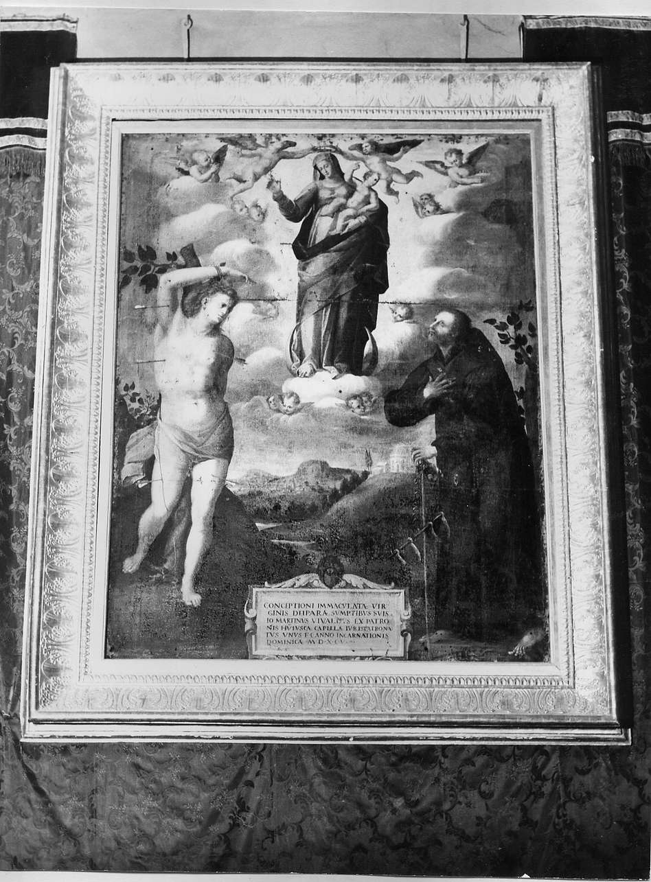 Madonna Assunta tra San Sebastiano e Sant'Antonio (dipinto, opera isolata) - ambito toscano (sec. XVI)