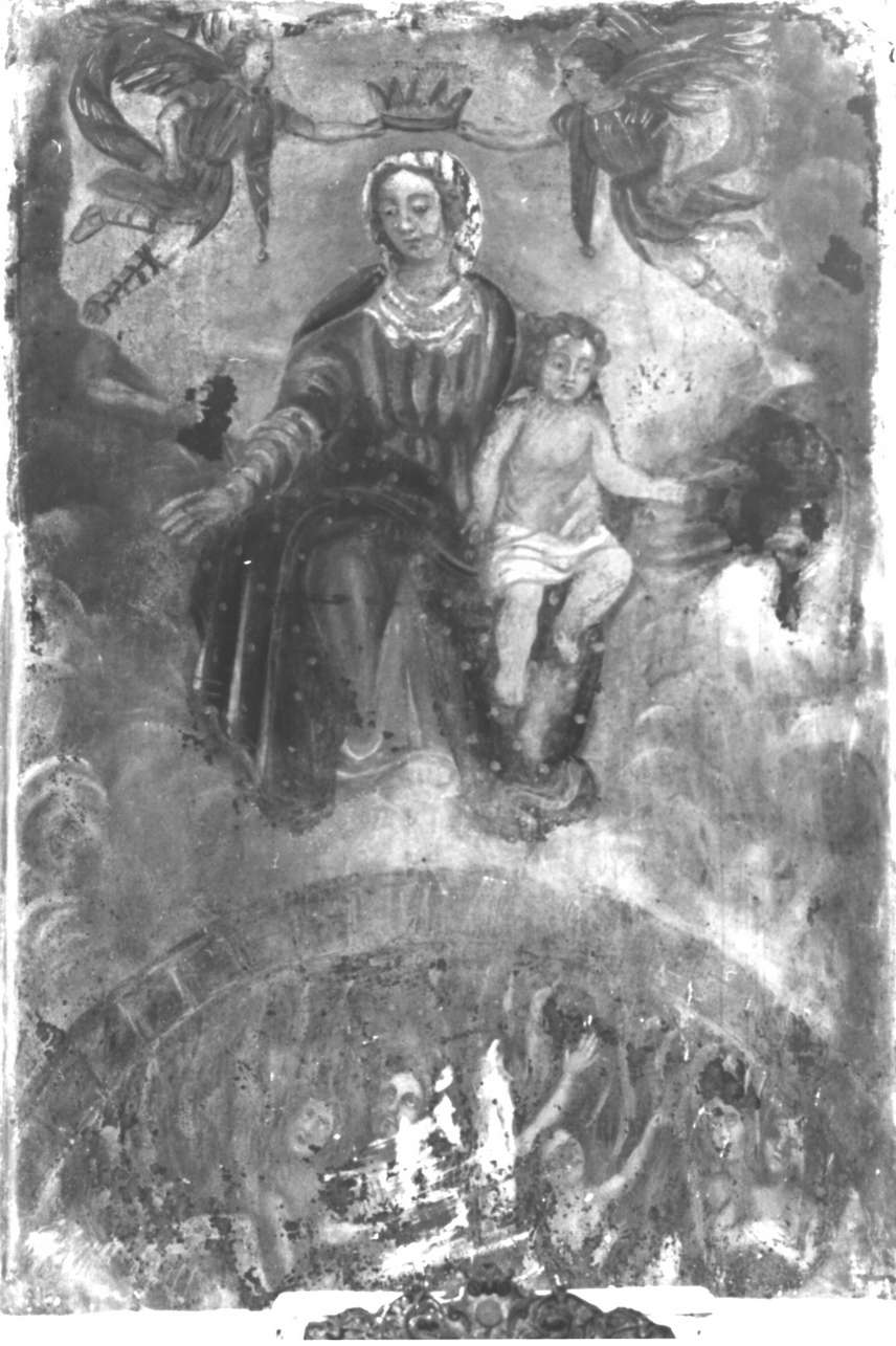 Madonna con Bambino, angeli e anime purganti (dipinto) - ambito italiano (secc. XVII/ XVIII)