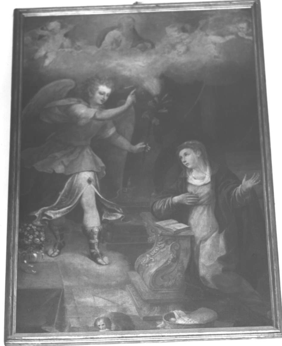 Annunciazione (dipinto, opera isolata) di Lomi Aurelio (fine/inizio secc. XVI/ XVII)