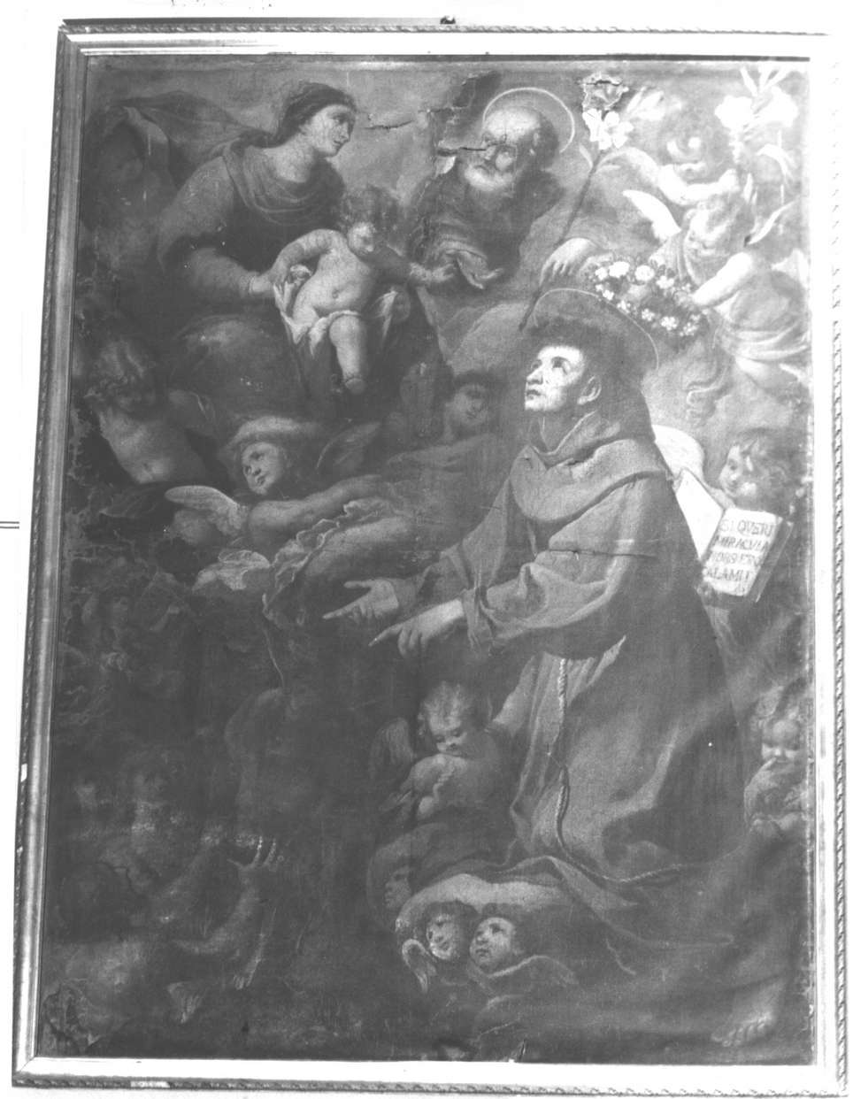 Sant'Antonio da Padova intercede presso la Madonna con Bambino per le anime del Purgatorio (dipinto, opera isolata) di Castello Valerio (attribuito) (sec. XVII)