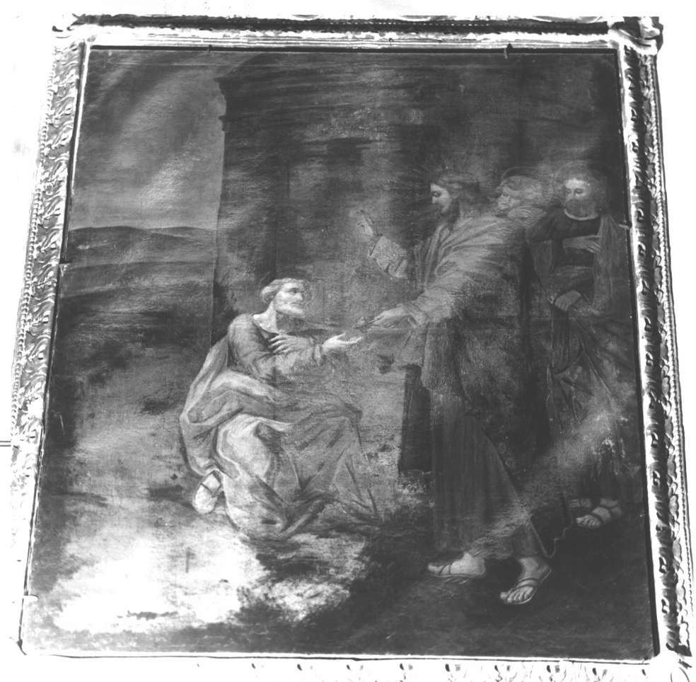 Cristo consegna le chiavi a San Pietro (dipinto, opera isolata) - ambito italiano (sec. XVIII)