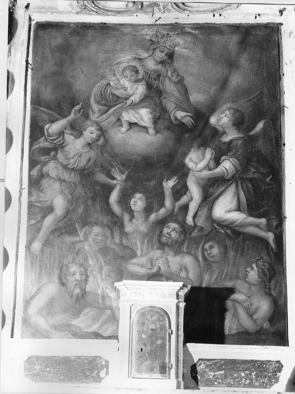 Madonna con Bambino e anime del purgatorio (dipinto, opera isolata) - ambito italiano (sec. XVIII)