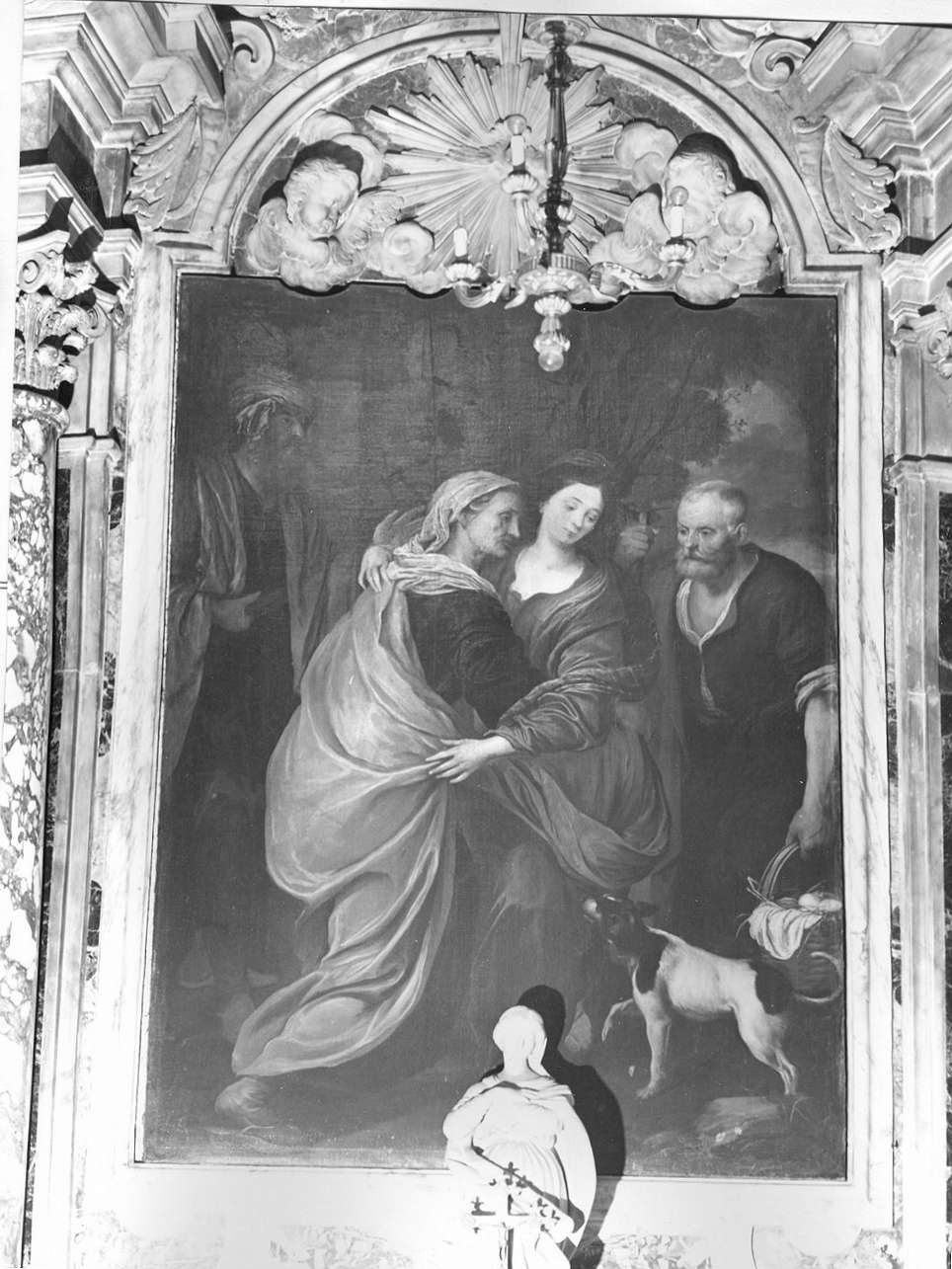 visitazione (dipinto, opera isolata) di Carbone Giovanni Bernardo (sec. XVII)