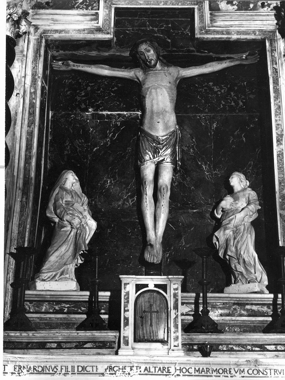 Cristo crocifisso (crocifisso, elemento d'insieme) - bottega italiana (sec. XV)