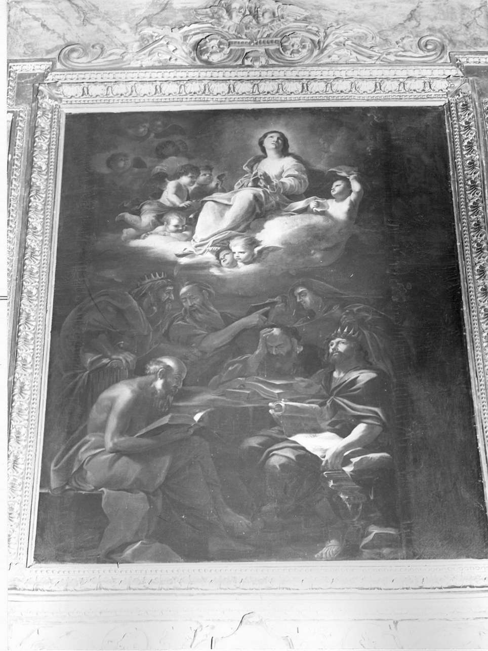 Madonna Assunta con angeli, Santi e personaggi biblici (dipinto, opera isolata) di Miel Jan detto Petit Jean, Pucci Camillo (metà sec. XVII, sec. XIX)