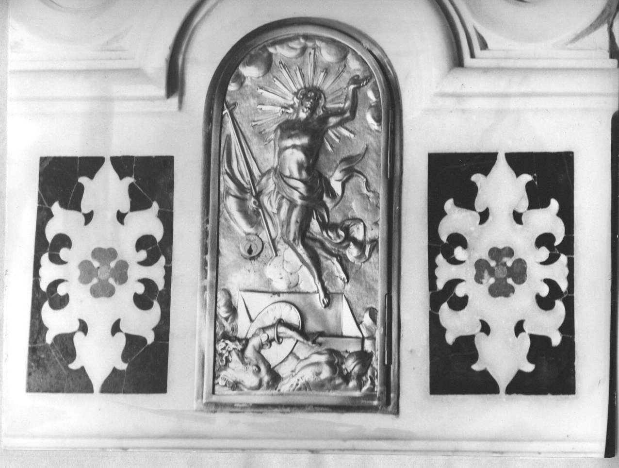 resurrezione di Cristo (sportello di tabernacolo, opera isolata) - bottega italiana (fine/inizio secc. XVII/ XVIII)