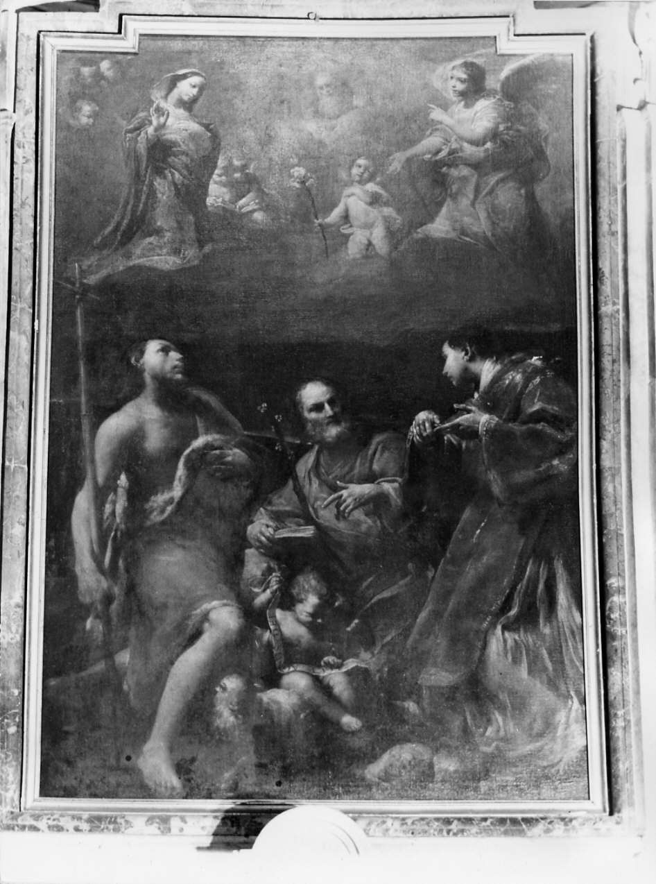 Annunciazione con San Giovanni Battista, San Giuseppe e San Lorenzo (pala d'altare, opera isolata) di Crespi Giuseppe Maria detto Spagnoletto (primo quarto sec. XVIII)