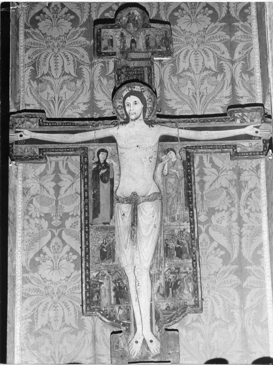 Cristo/ bacio di Giuda/ flagellazione di Cristo/ pie donne al sepolcro/ ascensione di Cristo (croce dipinta, opera isolata) di Maestro Guglielmo (secondo quarto sec. XII)