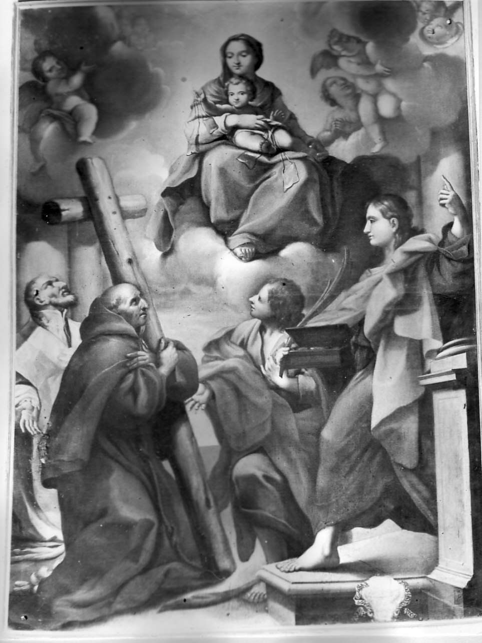 Madonna del Carmelo e santi (dipinto, opera isolata) - ambito italiano (sec. XVIII)