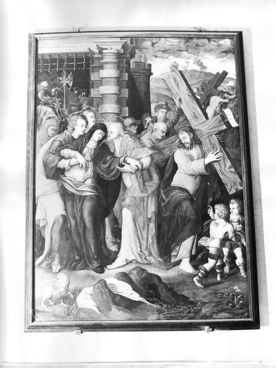salita di Cristo al monte Calvario (dipinto, opera isolata) - ambito italiano (sec. XVI)