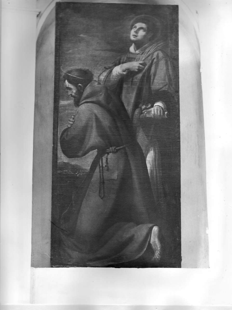 San Francesco e Santo Stefano (dipinto, elemento d'insieme) di Fiasella Domenico detto Sarzana (scuola) (sec. XVII)