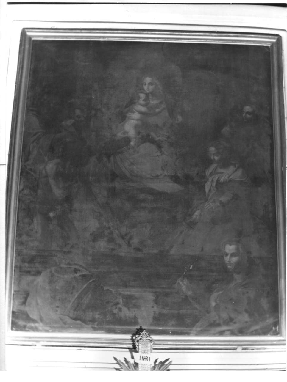 Madonna con Bambino e Santi (dipinto, opera isolata) di Fiasella Domenico detto Sarzana (maniera) (sec. XVII)